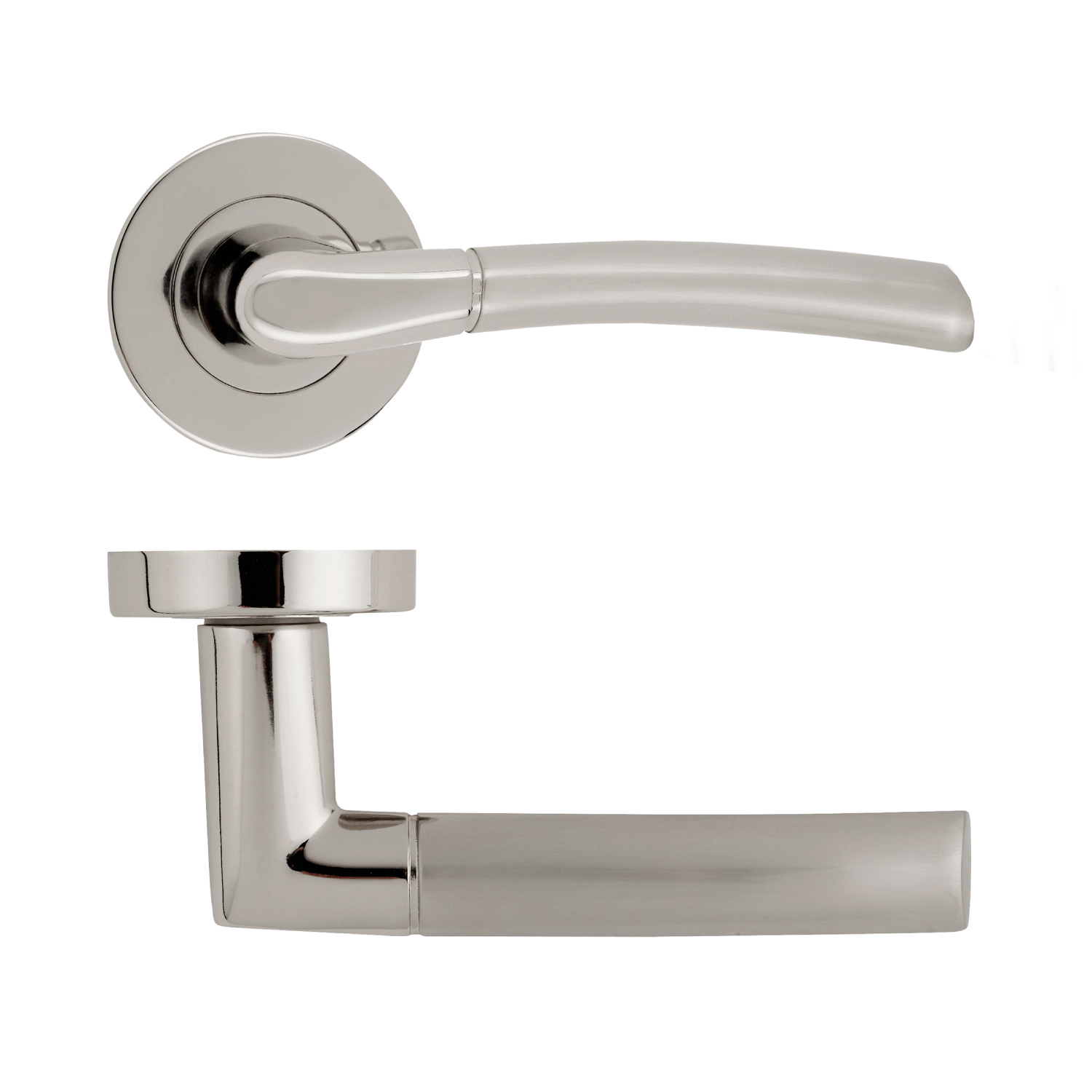 Contour Lever on Linear Rose Internal Door Handle